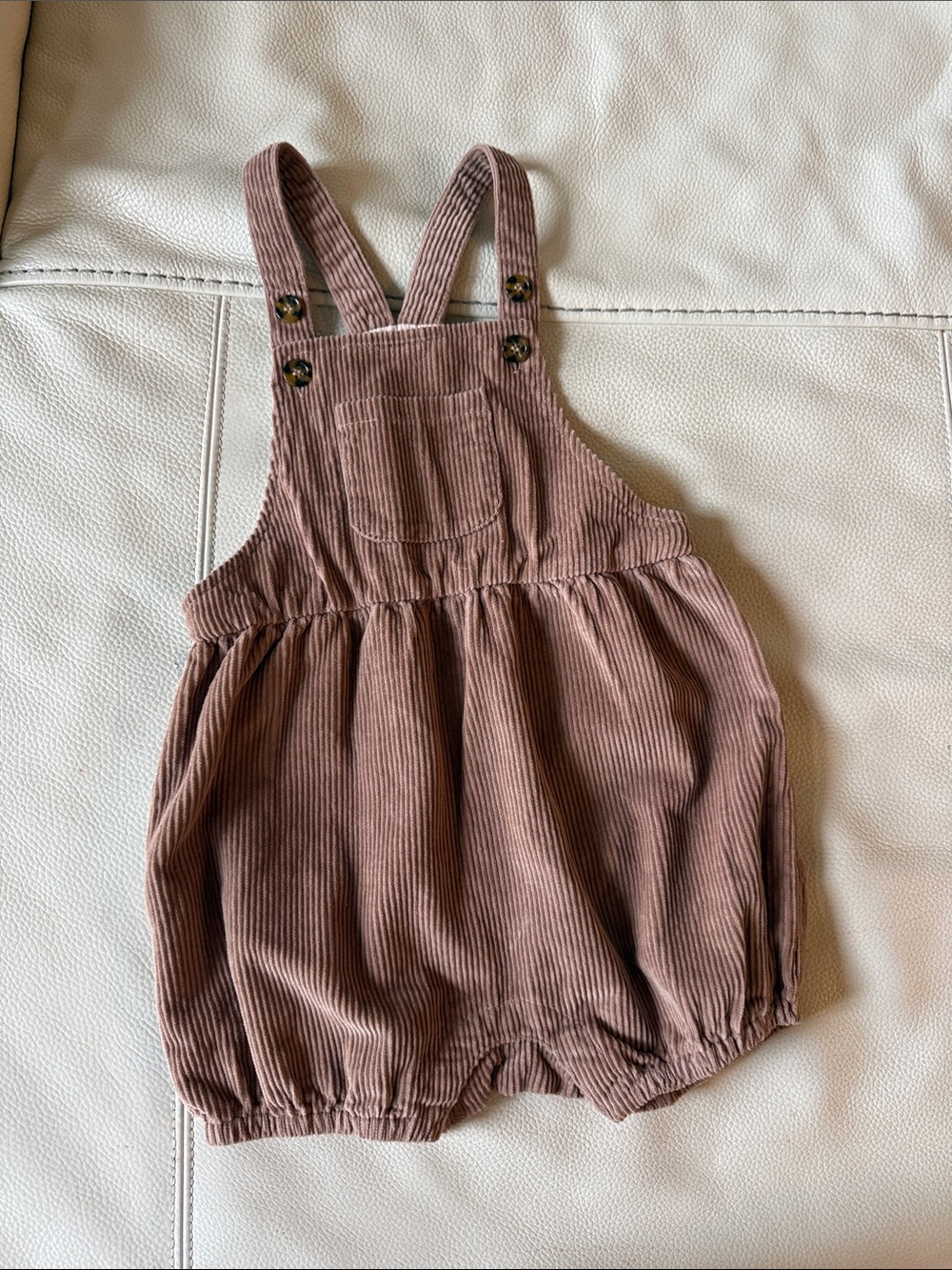 Corduroy Bubble Romper - Mauve Overalls for Kids